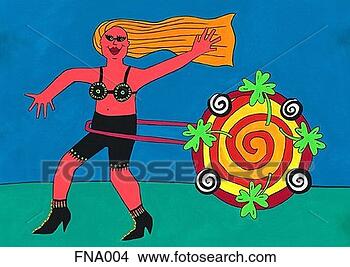 Stock Illustration - woman & wheel 
of fortune. fotosearch 
- search clipart, 
illustration, 
drawings and vector 
eps graphics images