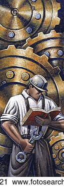 Clipart - worker with wrench 
& book. fotosearch 
- search clipart, 
illustration, 
drawings and vector 
eps graphics images