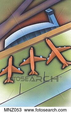 Drawing - aerial view of 
airport. fotosearch 
- search clipart, 
illustration, 
drawings and vector 
eps graphics images