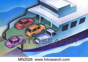 Stock Illustration - cars boarding 
ferry. fotosearch 
- search clipart, 
illustration, 
drawings and vector 
eps graphics images