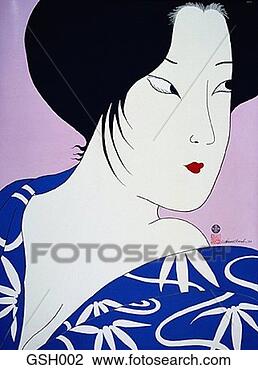 Clip Art - japanese woman. 
fotosearch - search 
clipart, illustration, 
drawings and vector 
eps graphics images