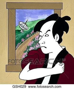 Stock Illustration - man & satellite 
dish. fotosearch 
- search clipart, 
illustration, 
drawings and vector 
eps graphics images