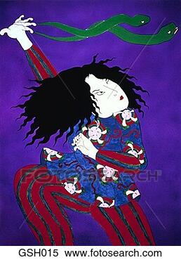Stock Illustration - woman with eels. 
fotosearch - search 
clipart, illustration, 
drawings and vector 
eps graphics images