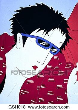 Stock Illustration - woman with sunglasses. 
fotosearch - search 
clipart, illustration, 
drawings and vector 
eps graphics images