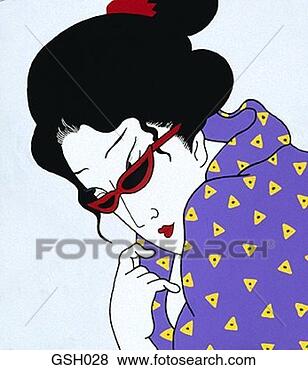 Stock Illustration - woman with sunglasses. 
fotosearch - search 
clipart, illustration, 
drawings and vector 
eps graphics images