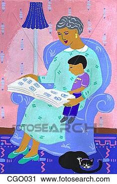 Clipart - grandmother reading 
to child. fotosearch 
- search clipart, 
illustration, 
drawings and vector 
eps graphics images