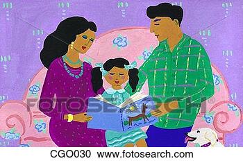 Stock Illustration - parents reading 
to child. fotosearch 
- search clipart, 
illustration, 
drawings and vector 
eps graphics images