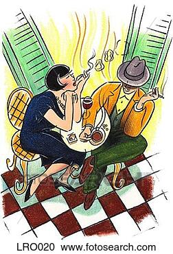 Stock Illustration - couple in café. 
fotosearch - search 
clipart, illustration, 
drawings and vector 
eps graphics images