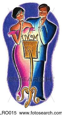 Stock Illustration - couple examining 
menu. fotosearch 
- search clipart, 
illustration, 
drawings and vector 
eps graphics images