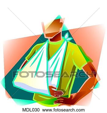 Stock Illustration - arm in sling. 
fotosearch - search 
clipart, illustration, 
drawings and vector 
eps graphics images