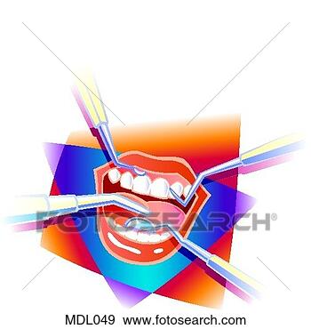 Stock Illustration - mouth with dental 
tools. fotosearch 
- search clipart, 
illustration, 
drawings and vector 
eps graphics images