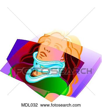 Clip Art - woman in neck 
brace. fotosearch 
- search clipart, 
illustration, 
drawings and vector 
eps graphics images