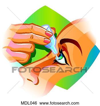 Stock Illustration - woman using eyedrops. 
fotosearch - search 
clipart, illustration, 
drawings and vector 
eps graphics images
