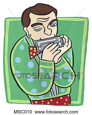 Stock Illustration - man playing harmonica. 
fotosearch - search 
clipart, illustration, 
drawings and vector 
eps graphics images