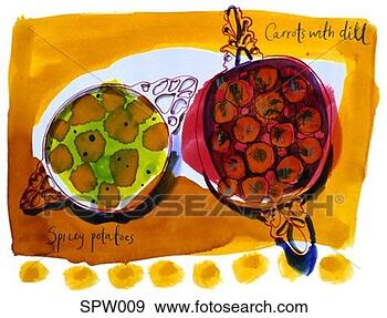 Arquivos de Ilustrações - vegetal,  lado, 
 pratos. fotosearch 
- busca de ilustrações 
clipeart e desenhos