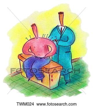Stock Illustration - acupuncture treatment. 
fotosearch - search 
clipart, illustration, 
drawings and vector 
eps graphics images