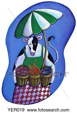Stock Illustration - farmer’s market 
cow. fotosearch 
- search clipart, 
illustration, 
drawings and vector 
eps graphics images