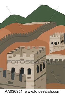 Clipart - great wall of 
china. fotosearch 
- search clipart, 
illustration, 
drawings and vector 
eps graphics images