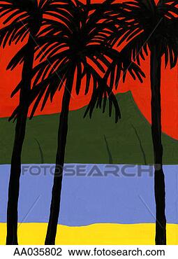 Clip Art - island beach scene. 
fotosearch - search 
clipart, illustration, 
drawings and vector 
eps graphics images