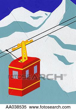 Stock Illustration - overhead cable 
car in the mountains. 
fotosearch - search 
clipart, illustration, 
drawings and vector 
eps graphics images