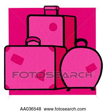 Stock Illustration - pink luggage. 
fotosearch - search 
clipart, illustration, 
drawings and vector 
eps graphics images