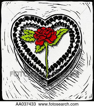 Drawing - heart-shaped box 
of valentine`s 
day candy. fotosearch 
- search clipart, 
illustration, 
drawings and vector 
eps graphics images