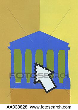 Stock Illustration - arrow over government 
building. fotosearch 
- search clipart, 
illustration, 
drawings and vector 
eps graphics images
