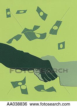 Stock Illustration - shaking hands 
and falling dollar 
bills. fotosearch 
- search clipart, 
illustration, 
drawings and vector 
eps graphics images