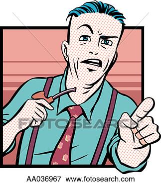 Stock Illustration - angry man with 
a pipe. fotosearch 
- search clipart, 
illustration, 
drawings and vector 
eps graphics images