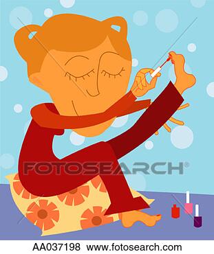 Stock Illustration - teenage girl painting 
her toenails. 
fotosearch - search 
clipart, illustration, 
drawings and vector 
eps graphics images