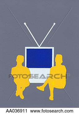 Clipart - watching television. 
fotosearch - search 
clipart, illustration, 
drawings and vector 
eps graphics images