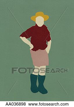 Stock Illustration - woman in a hat. 
fotosearch - search 
clipart, illustration, 
drawings and vector 
eps graphics images