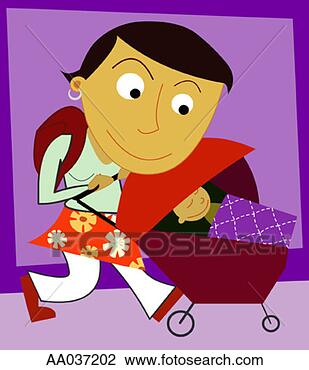 Clip Art - young mother pushing 
baby in stroller. 
fotosearch - search 
clipart, illustration, 
drawings and vector 
eps graphics images