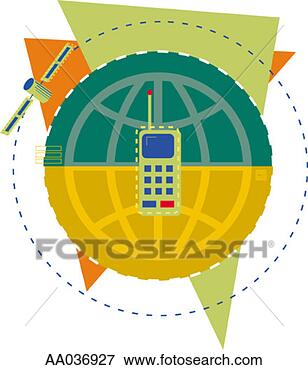 Stock Illustration - globe and cellular 
phone. fotosearch 
- search clipart, 
illustration, 
drawings and vector 
eps graphics images