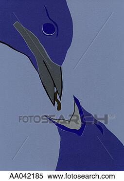 Stock Illustration - bird feeding it`s 
young. fotosearch 
- search clipart, 
illustration, 
drawings and vector 
eps graphics images