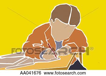 Stock Illustration - boy writing in 
notebook. fotosearch 
- search clipart, 
illustration, 
drawings and vector 
eps graphics images