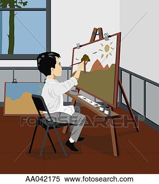 Stock Illustration - young student 
painting in art 
class. fotosearch 
- search clipart, 
illustration, 
drawings and vector 
eps graphics images