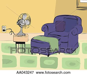 Stock Illustration - armchair and fan. 
fotosearch - search 
clipart, illustration, 
drawings and vector 
eps graphics images