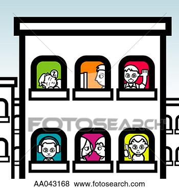 Stock Illustration - apartment building. 
fotosearch - search 
clipart, illustration, 
drawings and vector 
eps graphics images