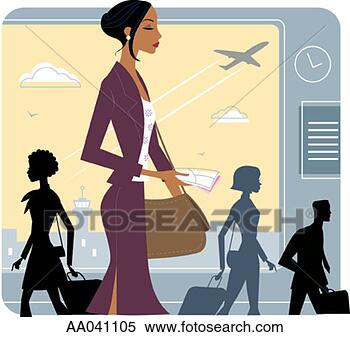 Stock Illustration - businesswoman 
in airport. fotosearch 
- search clipart, 
illustration, 
drawings and vector 
eps graphics images