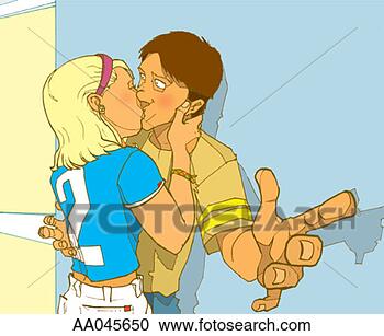 Stock Illustration - teenage couple 
kissing. fotosearch 
- search clipart, 
illustration, 
drawings and vector 
eps graphics images