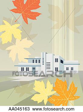 Drawing - house in autumn. 
fotosearch - search 
clipart, illustration, 
drawings and vector 
eps graphics images