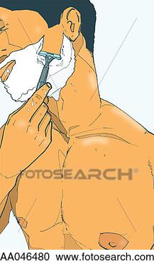 Stock Illustration - man shaving. fotosearch 
- search clipart, 
illustration, 
drawings and vector 
eps graphics images