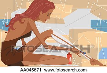 Clipart - woman shaving 
her legs. fotosearch 
- search clipart, 
illustration, 
drawings and vector 
eps graphics images