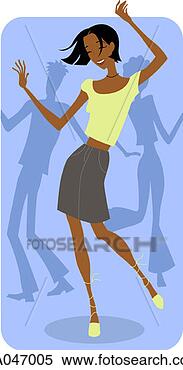 Stock Illustration - teenage girl dancing. 
fotosearch - search 
clipart, illustration, 
drawings and vector 
eps graphics images