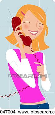 Stock Illustration - teenage girl talking 
on the telephone. 
fotosearch - search 
clipart, illustration, 
drawings and vector 
eps graphics images