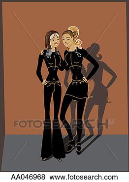 Stock Illustration - teenage girlfriends. 
fotosearch - search 
clipart, illustration, 
drawings and vector 
eps graphics images