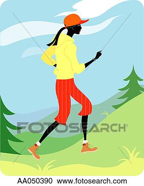 Stock Illustration - woman trail running. 
fotosearch - search 
clipart, illustration, 
drawings and vector 
eps graphics images