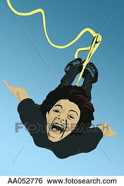 Stock Illustration - young boy (9-11) 
bungee jumping, 
underneath view. 
fotosearch - search 
clipart, illustration, 
drawings and vector 
eps graphics images