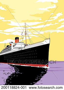 Clipart - cruise ship sailing 
through water. 
fotosearch - search 
clipart, illustration, 
drawings and vector 
eps graphics images